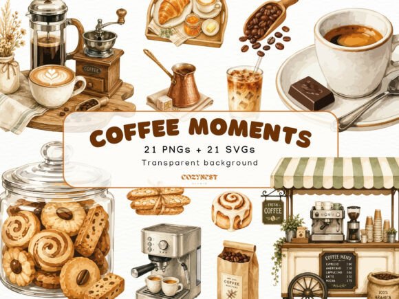 Download Coffee Watercolor Cliparts, Coffee Shop - Watercolor clipart Collection