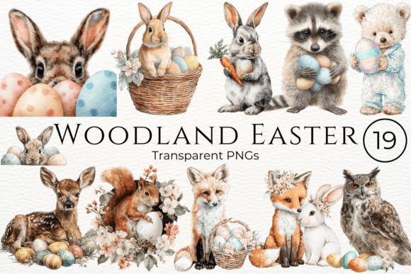Download Woodland Easter Watercolor Clipart - Watercolor clipart Collection