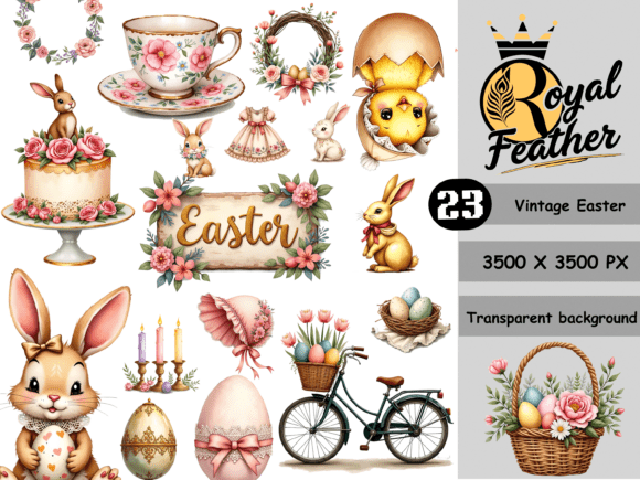 Download Vintage Easter Watercolor Clipart - Watercolor clipart Collection