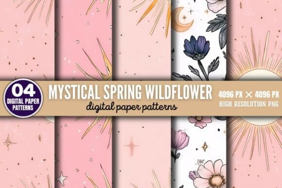 Download Mystical Spring Wildflower Patterns Digi - Mystical spring Collection