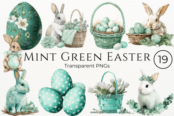 Download Mint Green Easter Watercolor Clipart - Watercolor clipart Collection