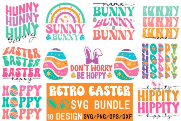Download Retro Easter SVG Design Bundle Svg - Svg design Collection